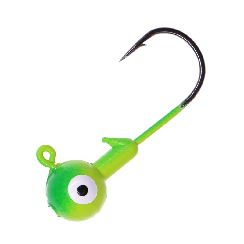 Temorah Fishing Lures Jig Heads,Ball Heads 1/32oz-1oz,Sharp Fishing Hooks for Freshwater or Saltwater (Chartreuse/Lime, 1/32OZ 50PCS) - Image 1